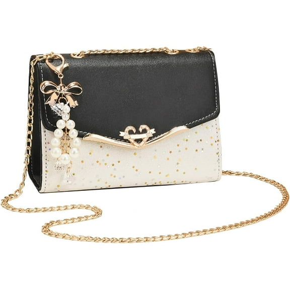MMYGU Elegant Shoulder Bag for Women PU Leather Handbag with Sequin Crossbody & Messenger Bag Styles