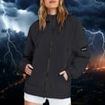 thumbnail image 2 of Vinsonshop Rain Jacket Women Utility Jacket Women Waterproof Jackets for Women Workout Jackets for Woman Women's Raincoats Zip Up Jackets for Women Womens Waterproof Rain Jacket Black L, 2 of 9