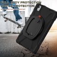 thumbnail image 3 of For iPad Air 11 inch M3 2025/M2 2024 Case, 360 Rotatable Handle Stand, Shoulder Strap, Drop-Proof Design, Black, 3 of 7