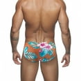 thumbnail image 4 of Nmnitkp Mens Swim Trunks,Boys Swim Trunks Elastic Fabric & Men's Sexy Briefs Low-rise Bikini Beach Briefs Printing Swimming Trunks Brown,XL, 4 of 5