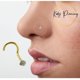 thumbnail image 1 of Piercing de nariz Kody de oro macizo de 14k adornado con una circonita cúbica redonda de 2,5 mm con broche de 4 puntas., 1 of 4