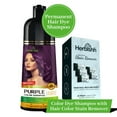thumbnail image 2 of (4 pack) Herbishh Hair Color Shampoo For Gray Hair – Purple Hair Dye Shampoo 3 In 1 | Ammonia-Free 500ml + Color Stain Remover | Hair Color Shampoo For Men & Women, 2 of 3