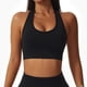 thumbnail image 1 of Sujetador de yoga para mujer con cuello en U y espalda descubierta, elástico, sin costuras, soporte deportivo con almohadilla para el pecho, color negro S, 1 of 5