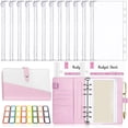 thumbnail image 3 of Multifunctional A6 Budget Binder with 12 Clear Zip Pockets and 12 Budget Sheets PU Cash Envelopes Portable Envelopes Organizer for Budgeting and Money Saving, 3 of 11