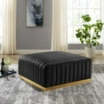 thumbnail image 6 of Modway Conjure Channel Tufted Performance Velvet Ottoman in Gold/Black, 6 of 7