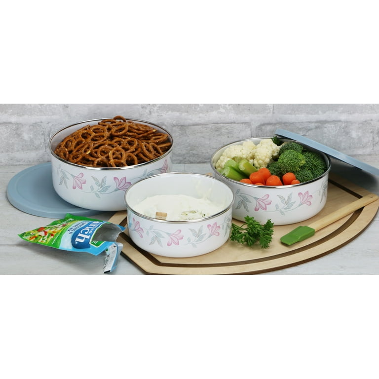 USED Corelle×peak 取っ手付きカップ　9個set Corelle Coordinates 6-Piece Enamel on Steel Bowl Set, Pink Trio