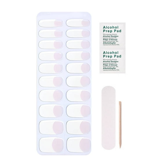 RAGUPEL Semi Cured Gel Nail Strips,Semi-Cured Innovation Nail Art Wraps,French Tip Effect Nail Decoration Stickers,UV Light Curing Technology Clear Base Gel