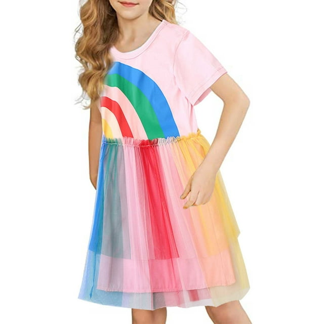 Tenues d'Été pour Filles Robes Ligne A Robes de Soleil Robes pour Préadolescentes 2 Ans