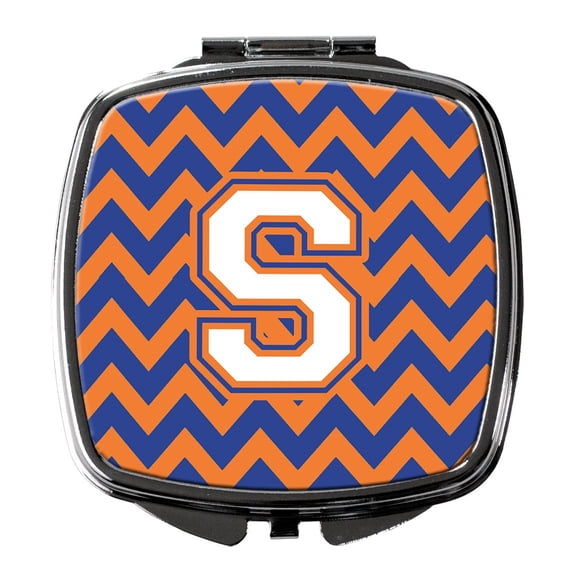 Letter S Chevron Blue and Orange 3 Compact Mirror CJ1060-SSCM