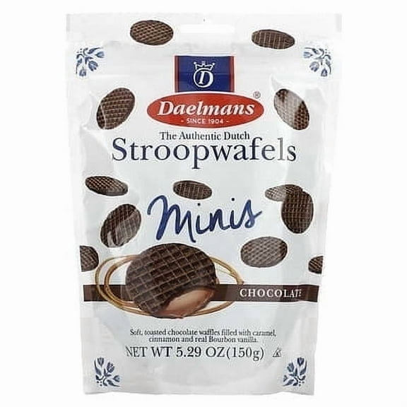 Daelmans, Mini Stroopwafels, Chocolate Caramel, 5.29 oz Pack of 3