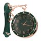 thumbnail image 1 of Reloj de pared de doble cara, regalo para cocina, silencioso, estilo rústico, colgante Verde, 1 of 9