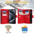 thumbnail image 5 of Phone Case Wallet Case for iPhone 13 PU Leather Magnetic Handbag Zipper Pocket Card Slots, 5 of 5
