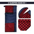 thumbnail image 2 of Cotton Flannel Sleeping Bag for Camping Backpacking, Adults Cold Weather Envelope Sleeping Bags with 2/3/4/6lbs Filling, 2 of 6
