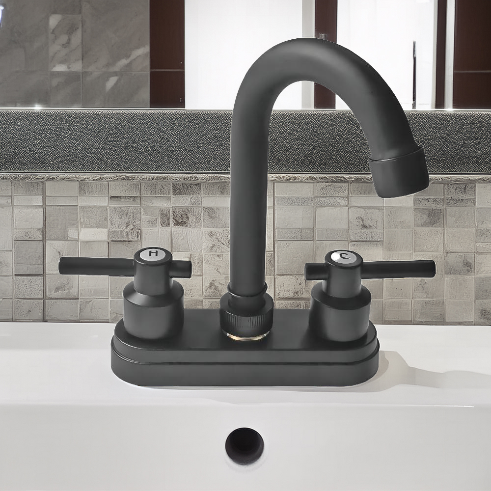 Hhengyisoul 4-Inch Centerset Bathroom Faucet, Matte Black photo 8