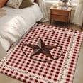 thumbnail image 5 of Farmhouse Large Area Rugs for Bedroom Living Room, Soft Non Slip Carpet Bedside Rug, Vintage Star Retro Rustic Checked Grid Lodge Rectangle Floor Cover Kitchen Accent Rug 4'x6' for Dining Room/Office, 5 of 9