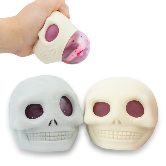 Squeeze Toy AWANGLUO Skull Halloween Squishy Fidget, paquete de 2