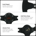 thumbnail image 2 of AJP Distributors JDM Sport Universal 350mm 14" All Black Suede 6 Bolts Holes Steering Wheel Blue Stitching Light Weight Aluminum Deep Dish Spokes + Horn Button Drifting Replacement, 2 of 5