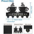 thumbnail image 2 of Coffee Coat Hooks Wall Mounted Wood Key Holder for Wall 11.8×7.9inch Hot Coffee Key Hanger 5 Alloy Hooks Coffee Beans Decoratice Key Hook for Gift Coffee Shop Living Room Kitchen Office, 2 of 9