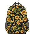 thumbnail image 3 of Sunflower and Bud Black Pattern Cute School Backpack Bag with Padded Back and Adjustable Shoulder Straps 16.9 X 12.6 X 5.9 Inches, 3 of 5