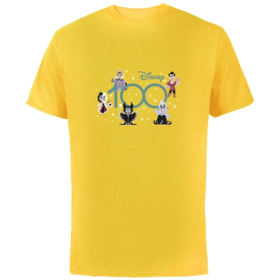 Disney 100 Disney Villains 100th Anniversary Muted Cute D100 - Short Sleeve Cotton T-Shirt for Adults - Customized-Yellow