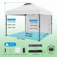 thumbnail image 3 of CHITOOMA 10 x 10ft Pop up Canopy Tent, Instant Outdoor Shelter Easy Portable Straight Leg Canopy Tent with Pockets Sidewall, White, 3 of 11