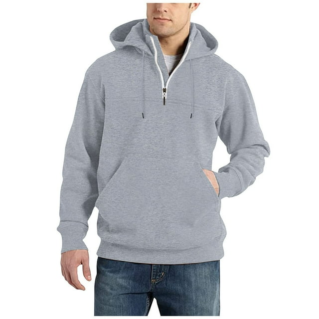 Fashion Hoodie Men's Stand Up Collar Zipper Hooded Sports And casual HoodieXL