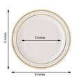 thumbnail image 4 of Balsa Circle 10 Pieces Disposable Plastic Round Plates 8" Ivory Gold Trim, 4 of 4