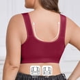 thumbnail image 4 of Women Plus Size Front Closure Bra U-Back Wireless Breathable Wide Strap Everyday Bra, 4 of 8