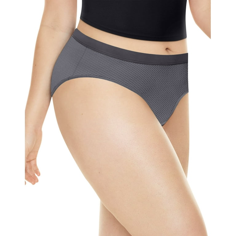 Women's Playtex PLULHS Ultra Light Plus Size Hipster Panty - 4 Pack  (Wht/PprCornGey/Wht/Blk 14) 