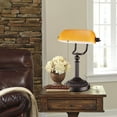 thumbnail image 2 of Traditional Bankers Lamp with Pull Chain Switch, Amber Glass Shade, Retro Bronze Base, UL Listed, E26 Base, 2 of 6