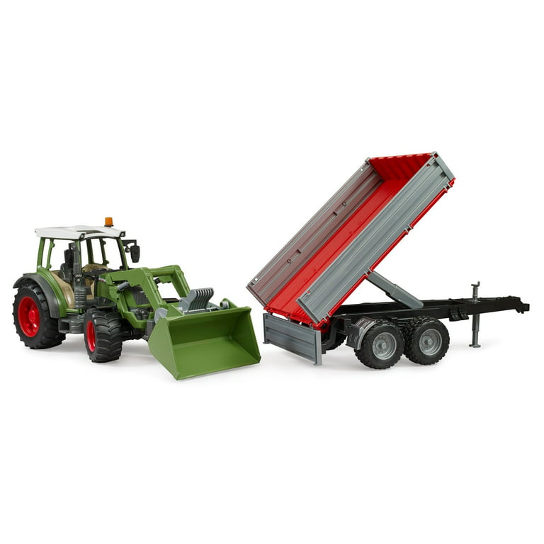 Bruder 02182 Fendt Vario 211 with FrontLoader and Tipping Trailer
