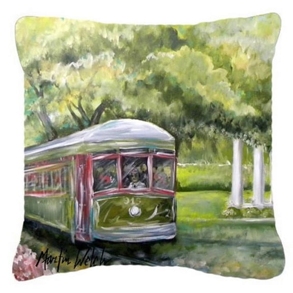 Streetcar Next Stop Audubon Park Canvas Fabric Decorative Pillow