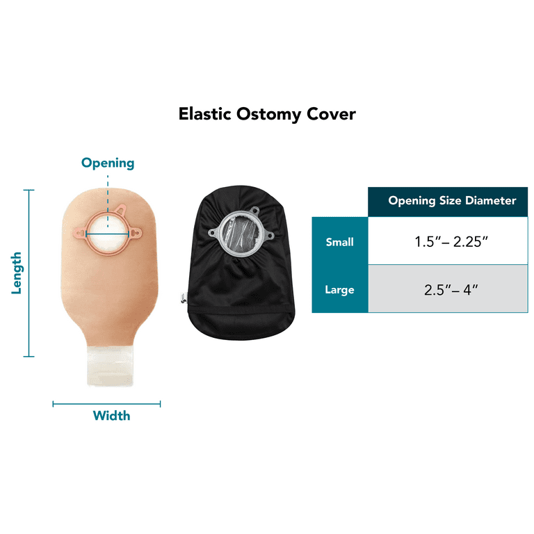 Black Elastic Ostomy Bag Cover, Ileostomy Cover, Adjustable Colostomy Bag  Cover, Stoma Pouch Cover 6x11 w/Small Flange Opening 