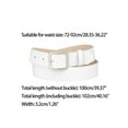 thumbnail image 3 of INSPIRE CHICWomen Pin Buckle Belt Soft Wide Waist Belt Casual Dresses Jeans Pants 102cm/40.16" White,Silvery Buckle, 3 of 4
