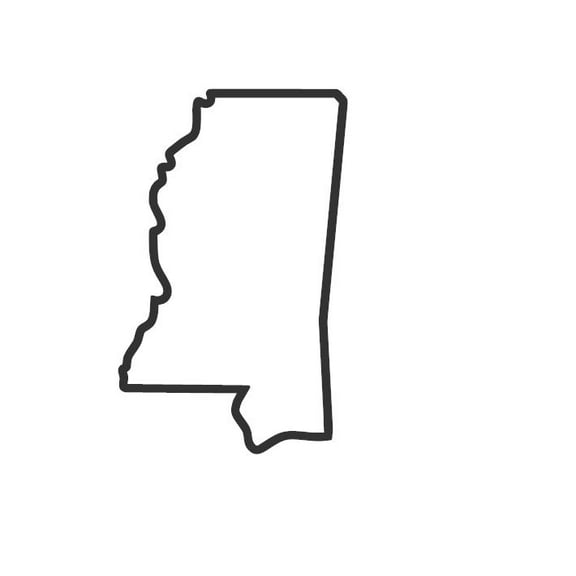 State Map Outline Mississippi Vinyl Decal Sticker UV & Waterproof Bumper Window Laptop Automotive Water Bottle Gift accessories – BLACK 5"