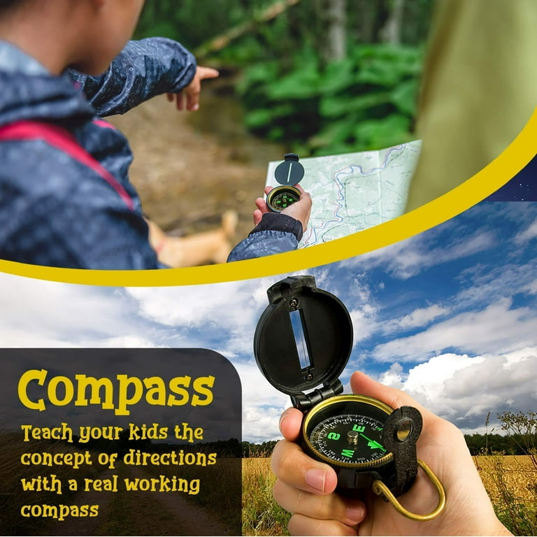 Adventure Kids - Outdoor Explorer Kit, Children Binoculars, Flashlight,  Compass, Magnifying Glass, Butterfly Net & Backpack. Great Toys Kids Gift  for
