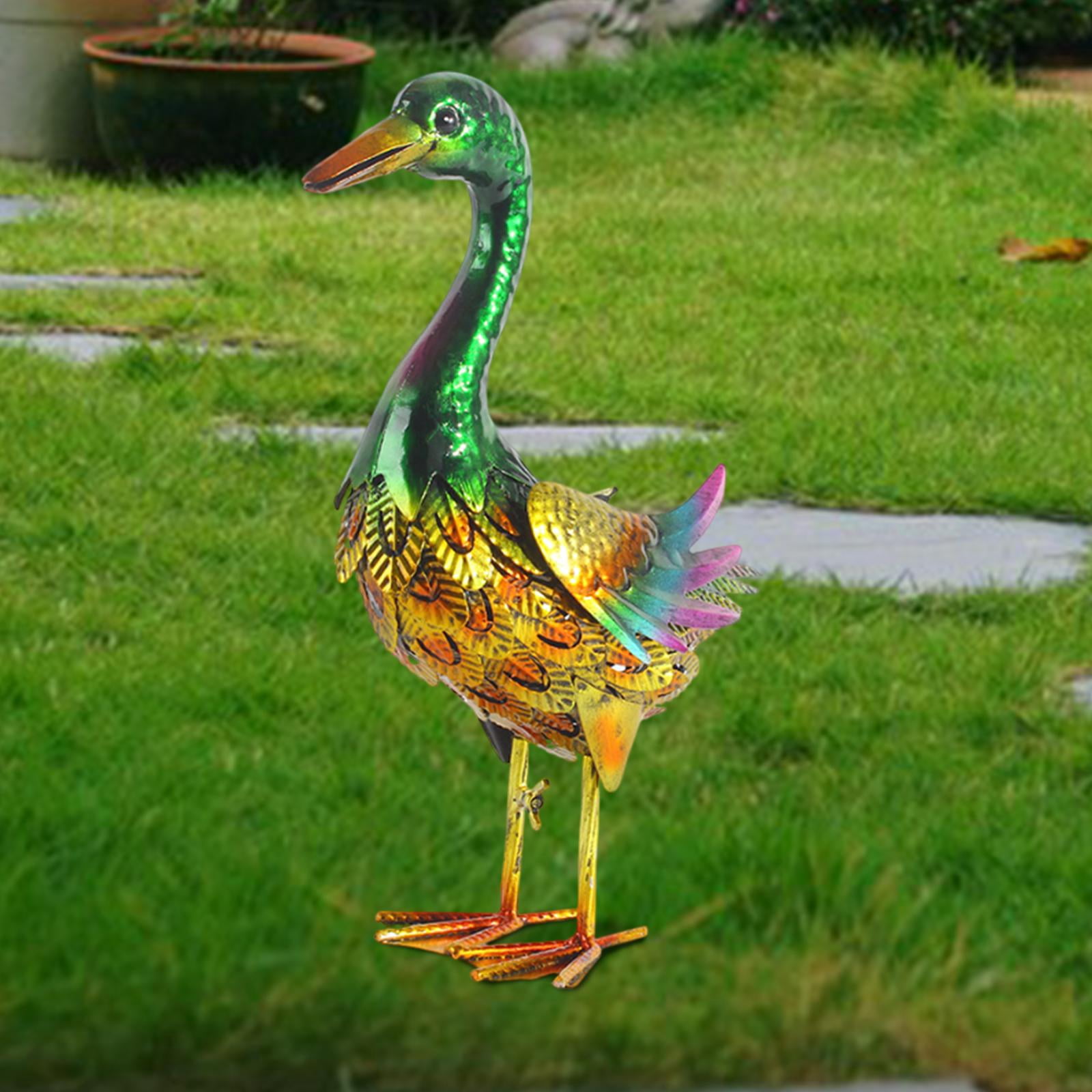 colaxi Standing Duck Statue Inner Help Outdoors Outdoors Outdoor Decorative Decorative Iron Art Figure Garden Sculpture for Pool Lawn Outside The Roof