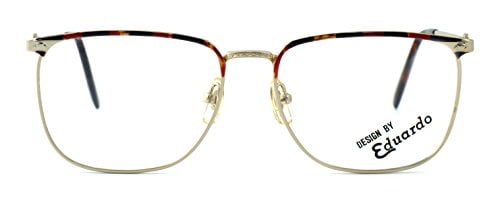 Fashion Optical Company Designer Reading Glasses E2055 in Gold & Demi-Amber 57mm with Case +1.50