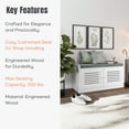 thumbnail image 3 of Open Box Sturdis Modern Cushioned Shoe Storage Bench with Adjustable Shelves, White, 3 of 12