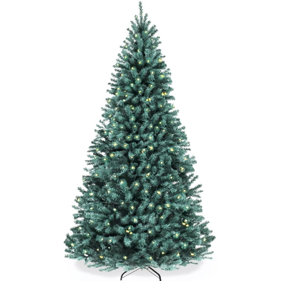Best Choice Products 6ft Pre-Lit Blue Spruce Christmas Tree w/ Foldable Base, 250 Lights, 900 Tips