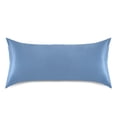 thumbnail image 3 of Dailycode Satin Pillow Case Standard Silk Pillow Cover for Hair and Skin Envelope Closure Sea Blue 20"x26", 3 of 9