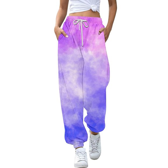 RUTAYY Toddler Jogging Bottoms Girls Sports Trousers Sweatpants Children Batik Colour Gradient Trousers Training Trousers Drawstring Leisure Classic Pants