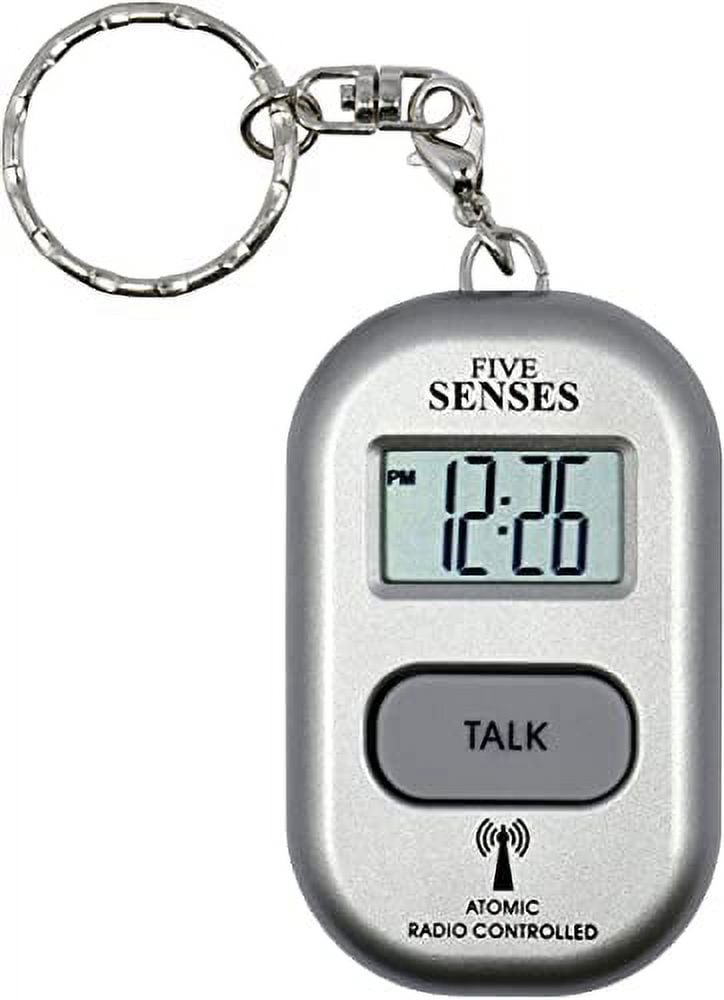 Five Senses Atomic English Talking Watch! - Sets Itself 5 Senses Talking Pendant Plus Key Chain Interchangeable UK & USA User only - Model 1281A - Silver
