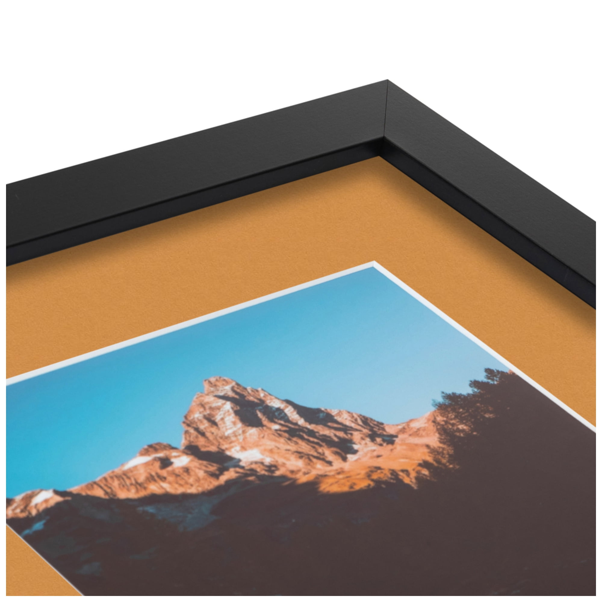 ArtToFrames Collage Photo Picture Frame with 1 - 8x10 and 2 - 5.5x8.5" Openings, Framed in Black with Amber and Black Mats (CDM-3926-124)