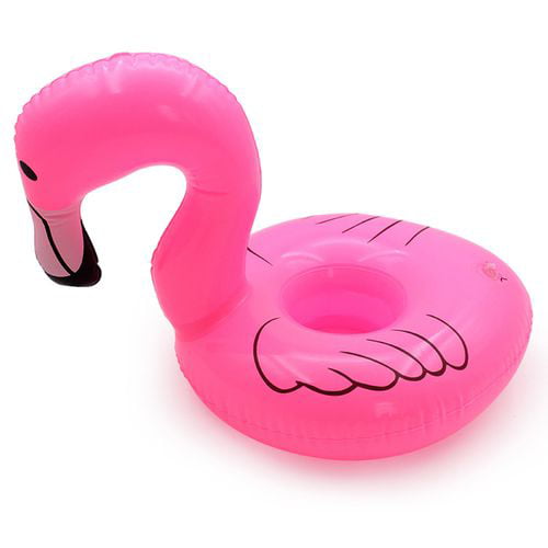 Can Floating Swimming Pool Inflatable Cup Holder Drink Pink Bath Toy Flamingo 
