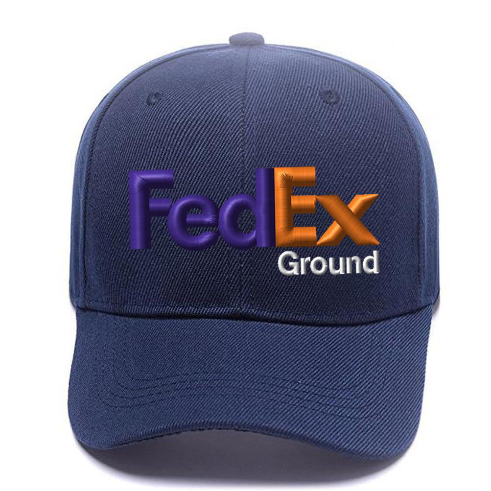 Caprobot iD Embroidered FedEx Ground Hat Purple Orange Structured Mid Crown Adjustable Baseball Cap