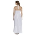 thumbnail image 2 of LA LEELA Women's A-Line Maxi Gown Smocked Top Frill Dress Long Sleeveless Casual Tube Dresses for Women S-M Solid, White, 2 of 6