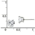 thumbnail image 2 of Stainless Steel Polished 7mm Heart CZ Stud Post Earrings, 2 of 6