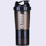 BOTTLED JOY Protein Shaker Bottle with 4-Layer Twist and Lock Storage, 100% BPA-Free Leak Proof SportMixer Fitness Sports Nutrition Supplements Non-slip Mix Shake Bottle 700ml (Grey)