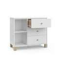 thumbnail image 4 of Storkcraft California 3 Drawer Nursery Combo Dresser, White with Driftwood, 4 of 8